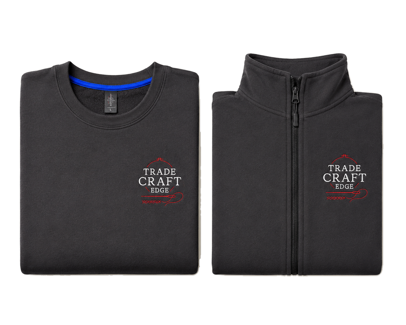 Set de textile negre cu logo TradeCraftEdge brodat